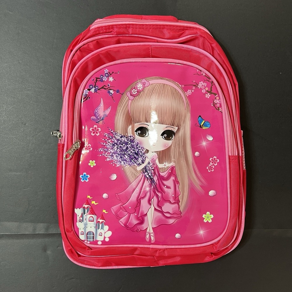 Kids Backpack Cute Cartoon Princess Pattern Bookbag Medium Bag For School